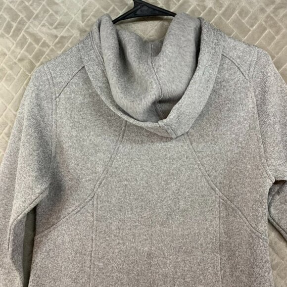Eddie Bauer Womens Small Athletic Hoodie Sweatshirt Gray Fitted Fleece Zip Up - Picture 13 of 16